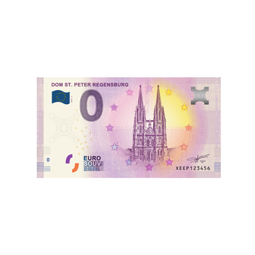 Souvenir Ticket van Zero Euro - Dom St. Peter Regensburg - Duitsland - 2019