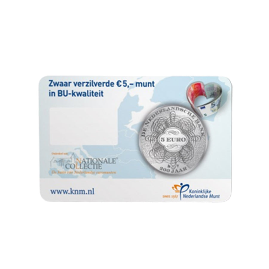 Pays-Bas 2014 - 5 Euro Commémorative - Banque Hollandaise - BU