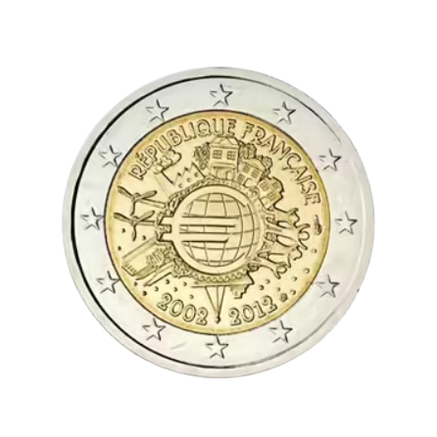 França 2012 - 2 euros comemorativo - 10 anos do euro