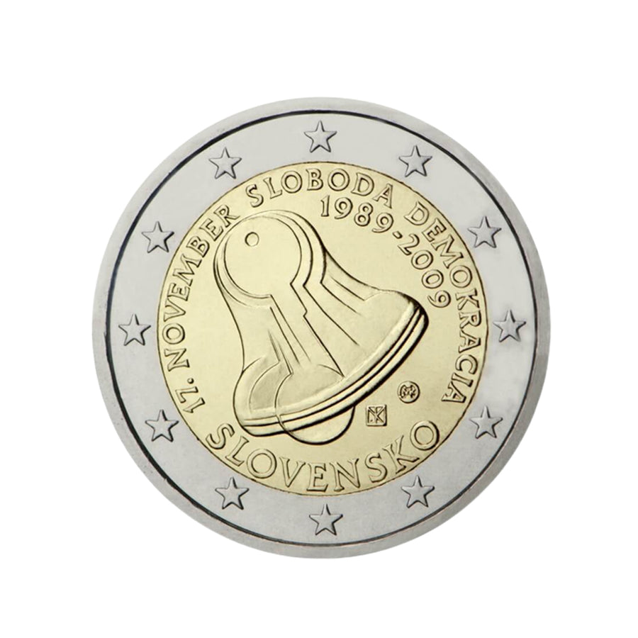 Eslováquia 2009 - 2 Euro comemorativo - Revolução de veludo