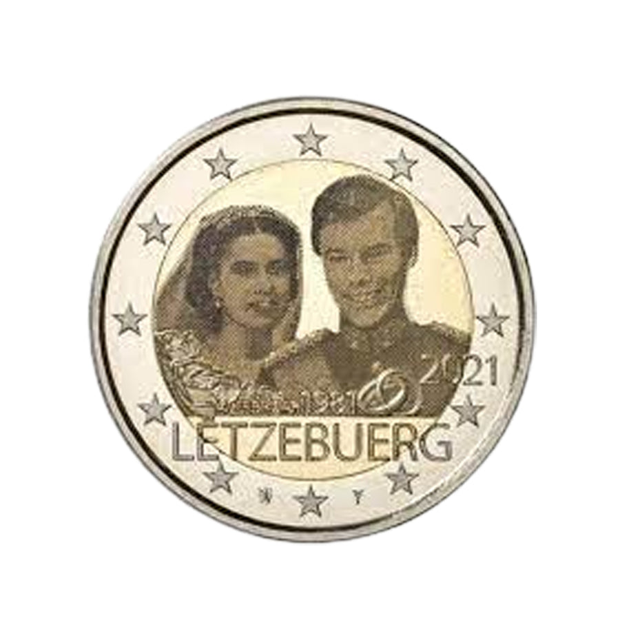 Luxemburgo 2021 - 2 Euro comemorativo - Casamento do Grand Duke Henri