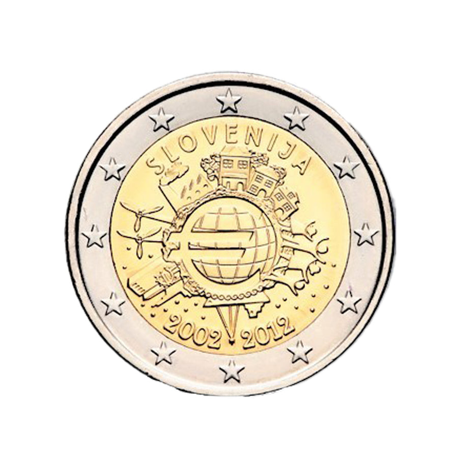 Slovenia 2012 - 2 Euro Commemorative - 10 anni di euro