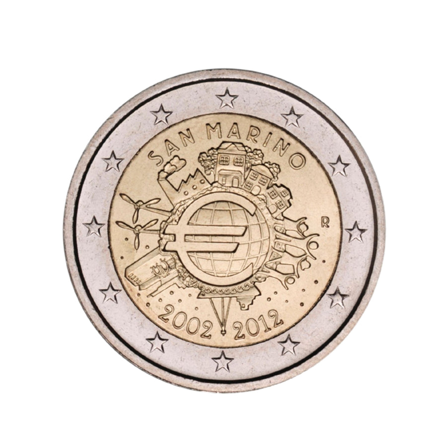 Saint -Marin 2017 - 2 Euro commemorative - Introduction of Euro - BU