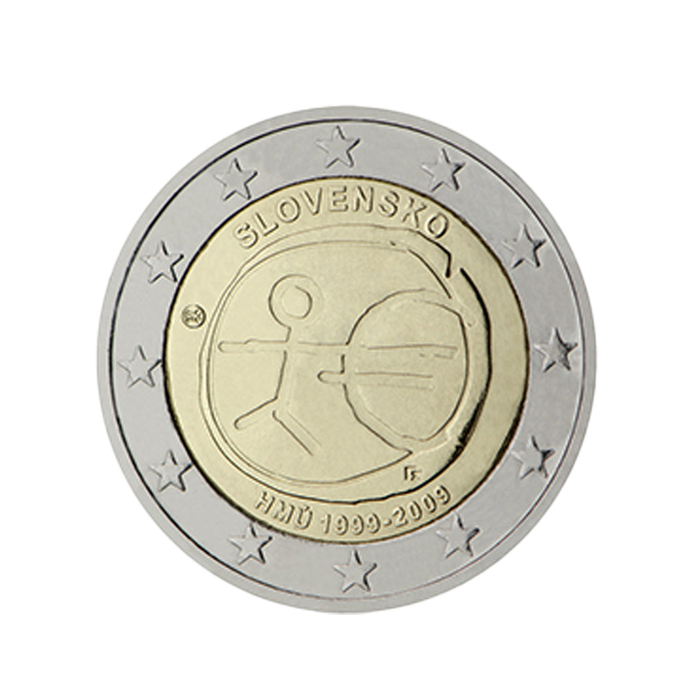 Eslováquia 2009 - 2 Euro comemorativo - União Econômica e Monetária