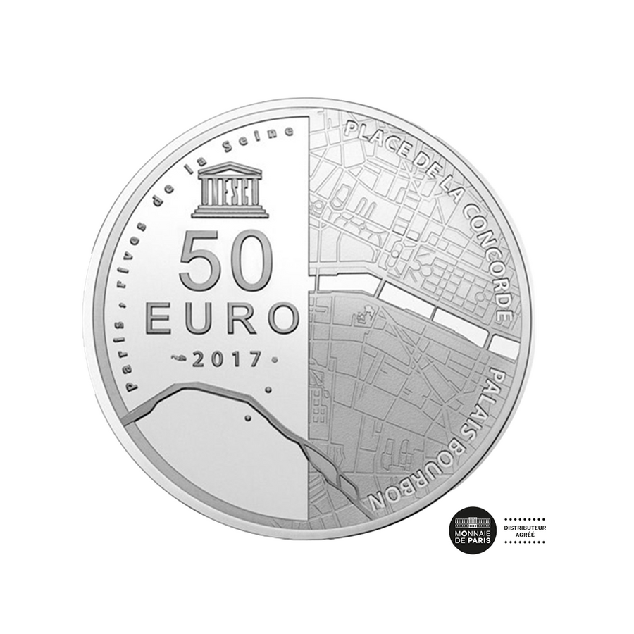 Place de la Concorde - moeda de 50 euros prata - seja 2017