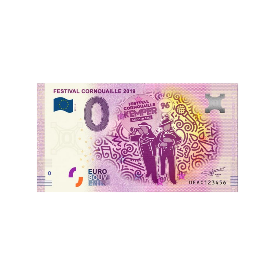 Billet souvenir de zéro euro - Festival Cornouaille 2019 - France