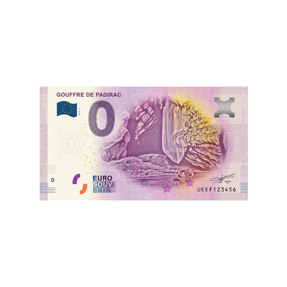 Souvenir -Ticket von Null bis Euro - Padirac Abyss - Frankreich - 2019