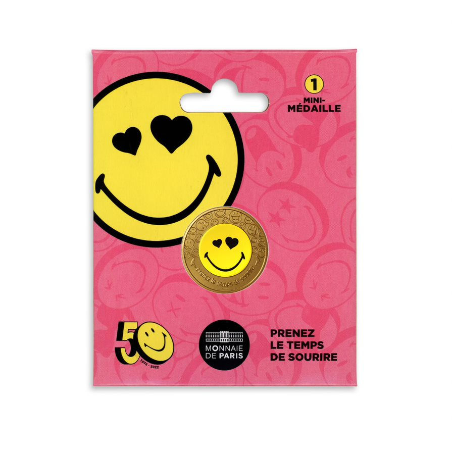 50 Jahre Smiley - Mini Colorized Cartelette Medaille - 2/5 - 2022