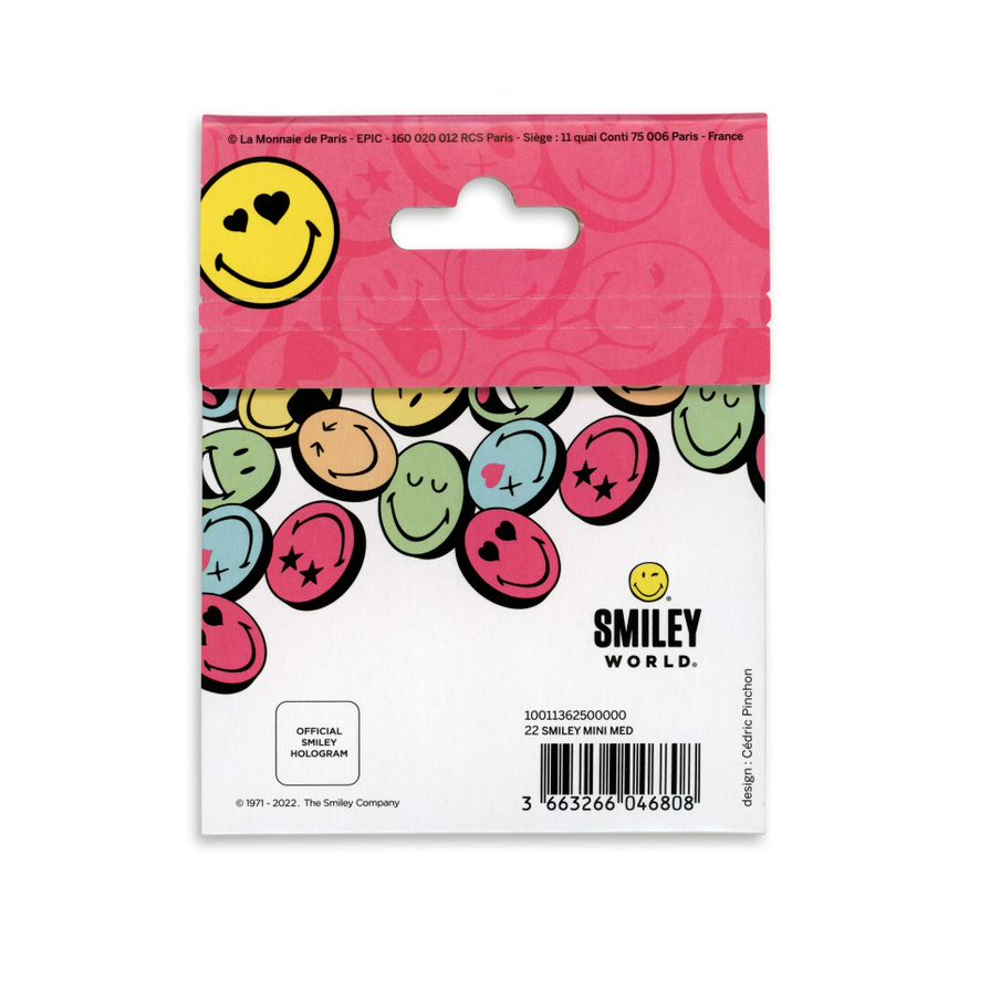 50 jaar smiley - mini gekleurde kartelette medailles - 2/5 - 2022