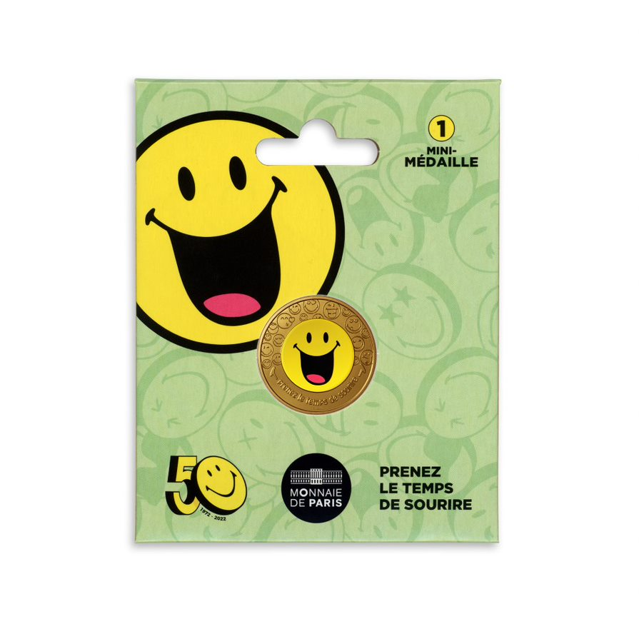 50 jaar smiley - mini gekleurde kartletmedaille - 3/5 - 2022