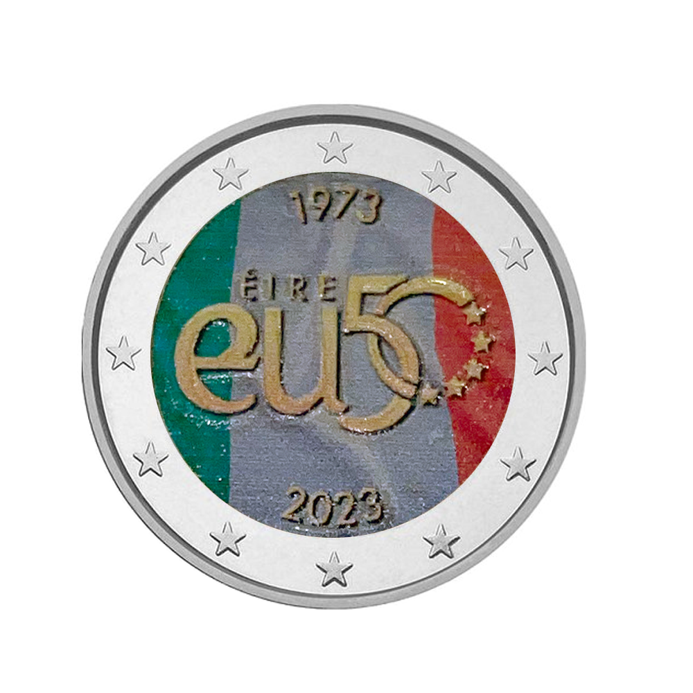 Irlande 2023 - 2 Euro Commémorative - 50è Anniversaire de l'adhésion à l'UE - Colorisée