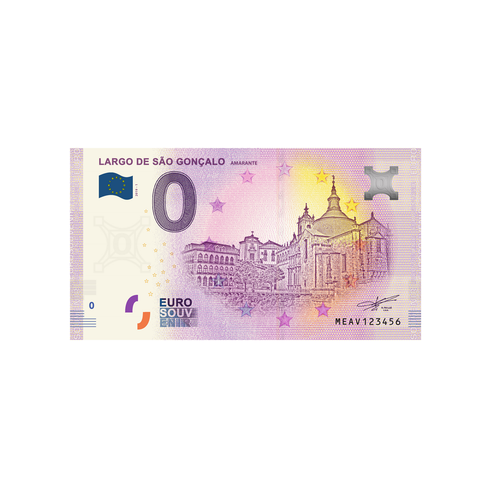 Bilhete de lembrança de Zero Euro - Largo de São Gonçalo - Portugal - 2019