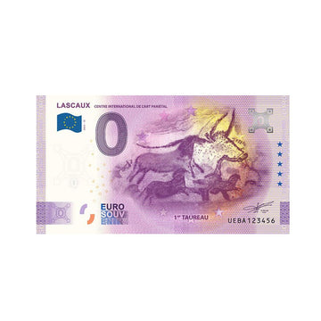 Souvenir ticket from zero to Euro - Lascaux - 1st bull - France - 2023