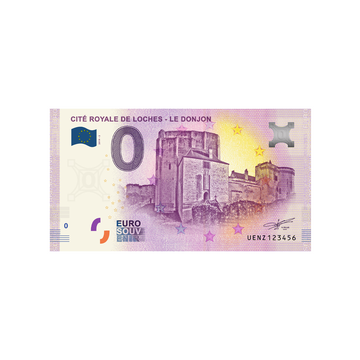 Souvenir -Ticket von null nach Euro - Cité Royale de Loches - Le Donjon - Frankreich - 2019