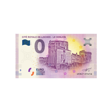 Souvenir Ticket van Zero to Euro - Cité Royale de Loches - Le Donjon - Frankrijk - 2019