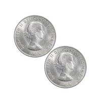 Lot Queen Elizabeth II and Charles III - Mint of 5 Silver Shillings - 1965