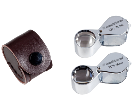 LOUPE DE PRÉCISION CHROMÉE (SYSTE TRIPLE LENTILLE), GROSSIT 10X - pieces-et-monnaies.com