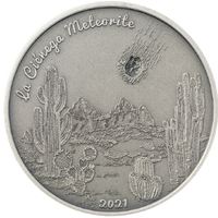 La Ciénega Meteorite - 1 oz de prata - Acabamento antigo - Cook 2021 Islands