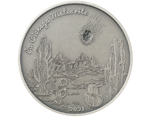 La Ciénega Meteorite - 1 oz de prata - Acabamento antigo - Cook 2021 Islands