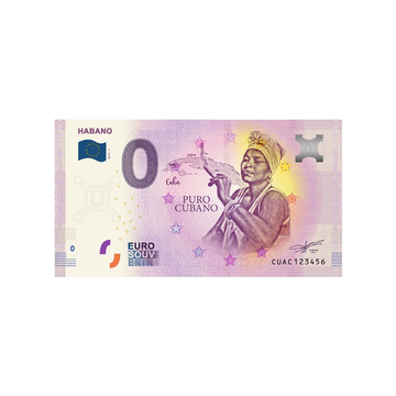 Souvenir -Ticket von null Euro - Habano - Kuba - 2019