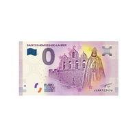 Biglietto di souvenir da zero a euro-saintes-maries-de-la-mar-France-2019