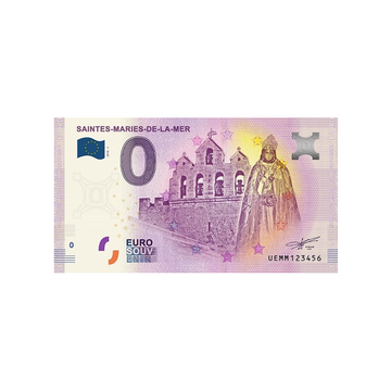 Souvenir-ticket van nul tot euro-saintes-maries-de-la-mer-france-2019