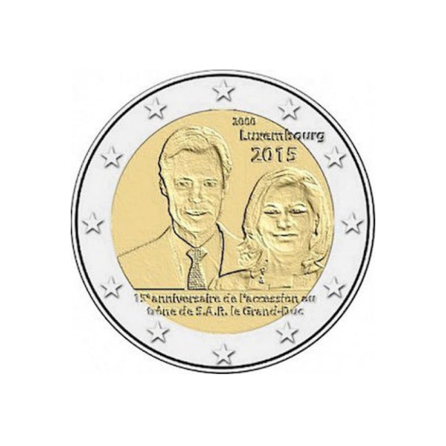 luxembourg 2015 2 euro trone grand duc henri