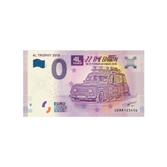⁣⁢Banconota souvenir da zero euro - 4L Trophy 2019 - Francia - 2019⁤⁣