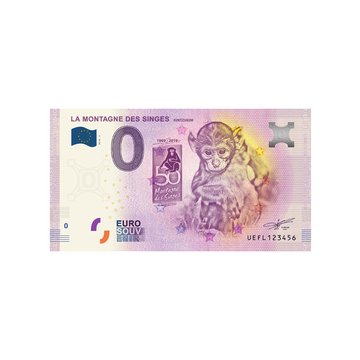 Billet souvenir de zéro euro - La montagne des singes - France - 2019