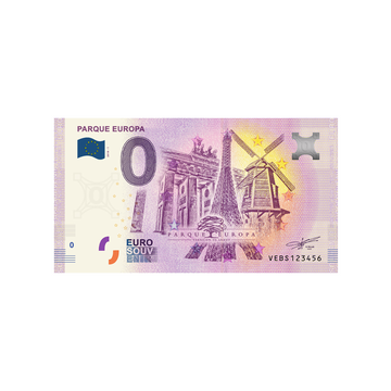 Bilhete de lembrança de Zero Euro - Europa Parque - Espanha - 2019