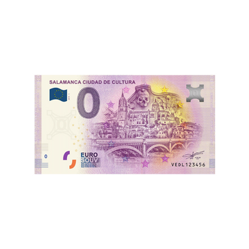 Bilhete de lembrança de zero a euro - salamanca ciudad de cultura - Espanha - 2019