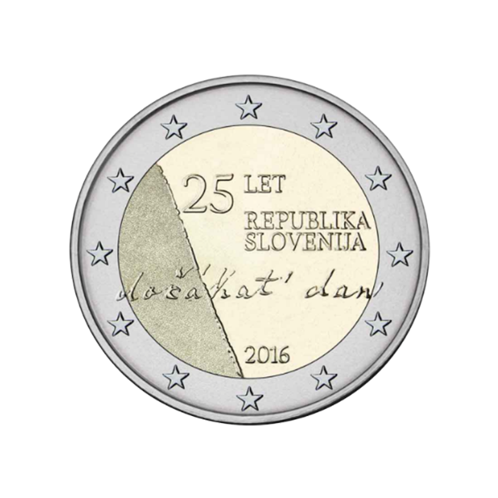 Slovenia 2 Euro 2016 - 25 ° anniversario dell'indipendenza della Repubblica di Slovenia