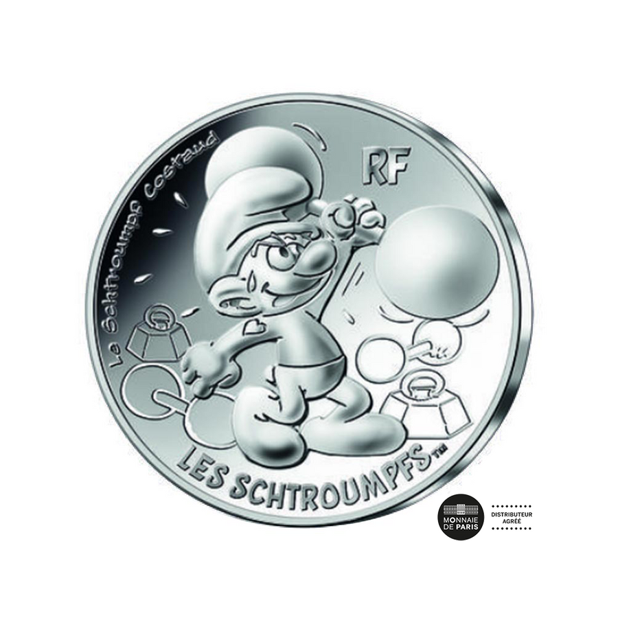 schtroumpfs 10 euro argent schtroumpf costaud