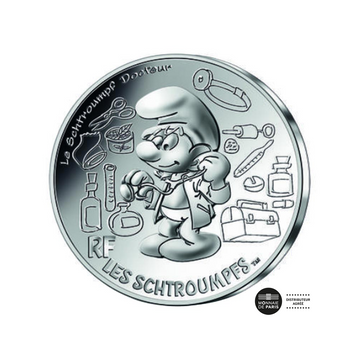 schtroumpfs docteur 10 euro argent 