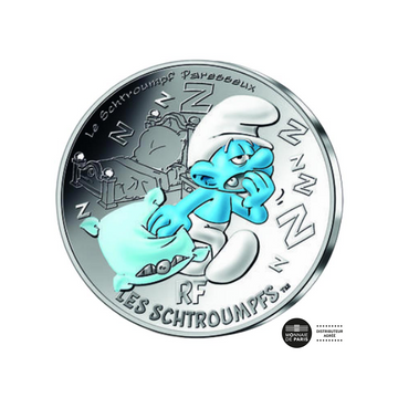 schtroumpf paresseux 10 euro 2020 argent