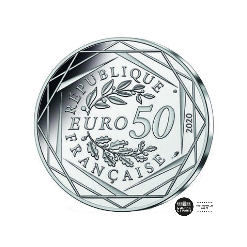 monnaie de paris 50 euro argent schtroumpf gourmand 2020