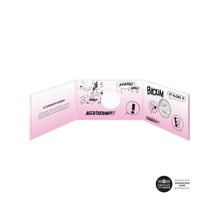 Le Schtroumpf amoureux - Monnaie de 50 Euro Argent colorisée - 2020