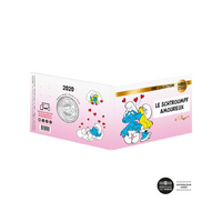 Le Schtroumpf amoureux - Monnaie de 50 Euro Argent colorisée - 2020