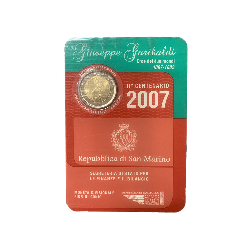 Saint -Marin 2007 - 2 Euro commemorative - Giuseppe Garibaldi - BU