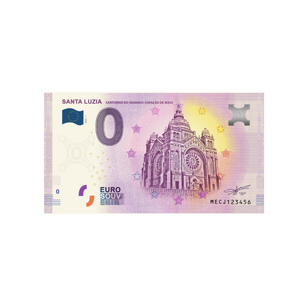 ⁣⁢Zero Euro Souvenir Banknote - Santa Luzia - Portugal - 2020⁤⁣