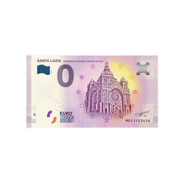 Bilhete de lembrança de zero a euro - Santa Luzia - Portugal - 2020