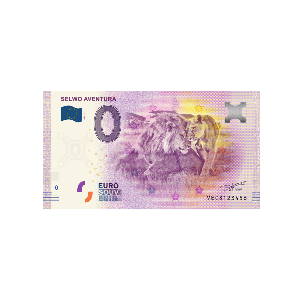 Souvenir ticket from zero to Euro - Selwo Aventura - Spain - 2019