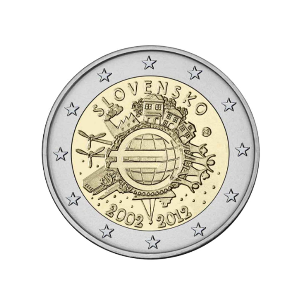 Slovaquie 2012 - 2 Euro Commémorative - 10 ans de l'Euro