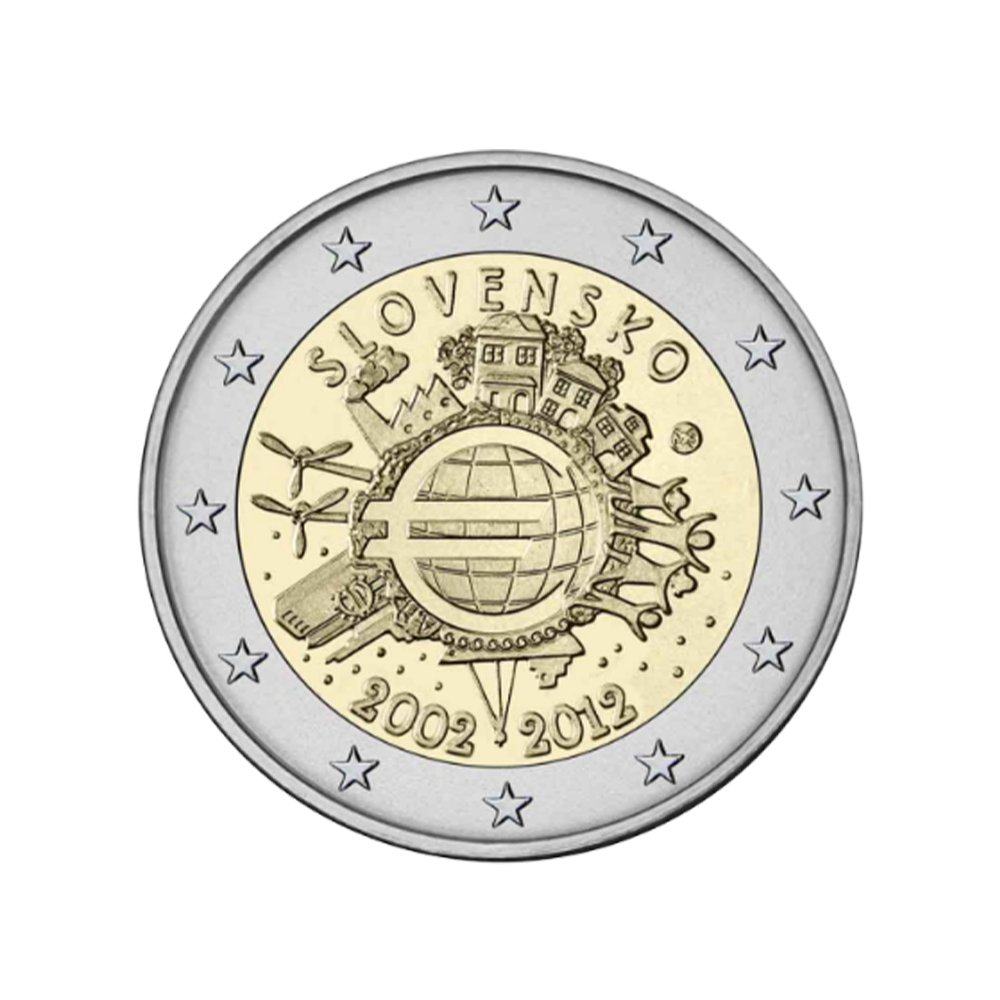 Slowakei 2012 - 2 Euro -Gedenk - 10 Jahre Euro