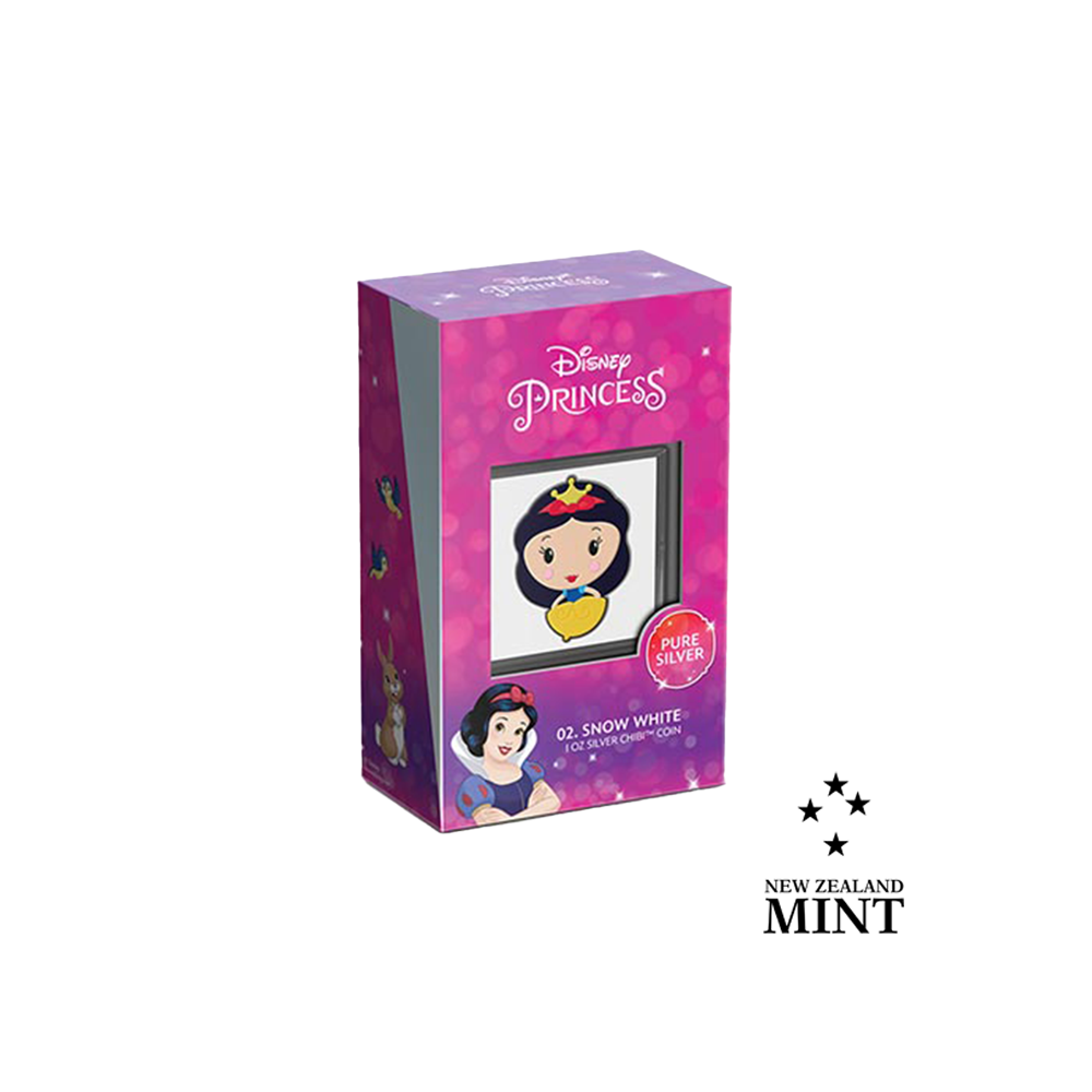 Coleção de moedas chibi - Disney - Branca de Neve - 1 oz de prata - seja