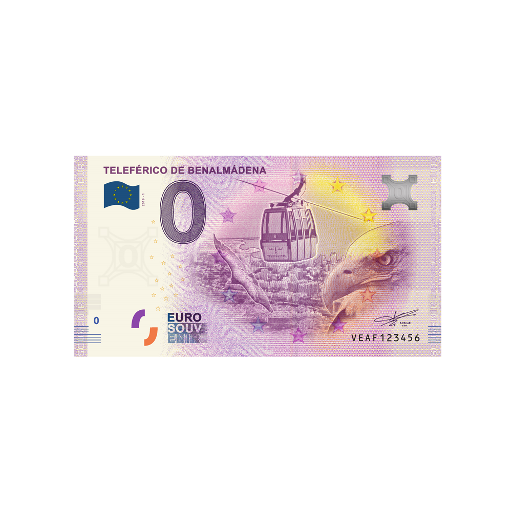 Bilhete de lembrança de zero a euro - Teleferico de Benalmadena - Espanha - 2019