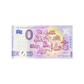 Billet souvenir de zéro euro - Die Deutschen Bundesländer Thüringen - Allemagne - 2021