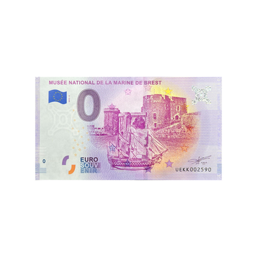 Bilhete de lembrança de Zero Euro - Museu Nacional da Marinha Brest - França - 2019