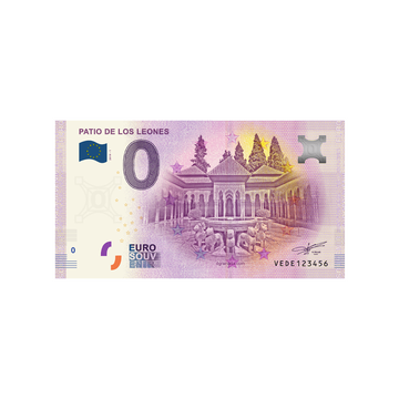 Souvenir Ticket van Zero Euro - Patio de Los Leones - Spanje - 2019